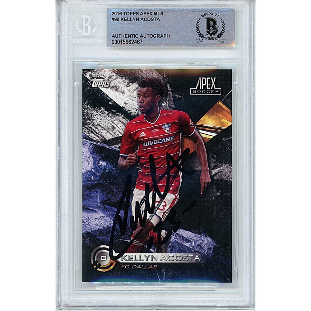 Kellyn Acosta FC Dallas Autographed 2016 Topps Apex Soccer MLS Card Beckett Slab